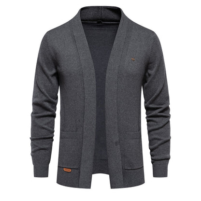 Men's Casual Vintage Style V Neck Open Front Cardigan