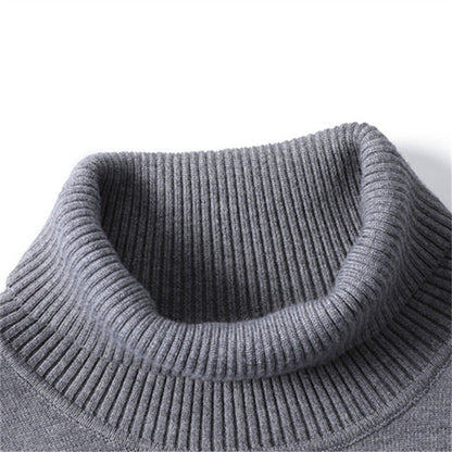 Men‘s Winter Turtleneck Thick Casual Solid Color Sweater
