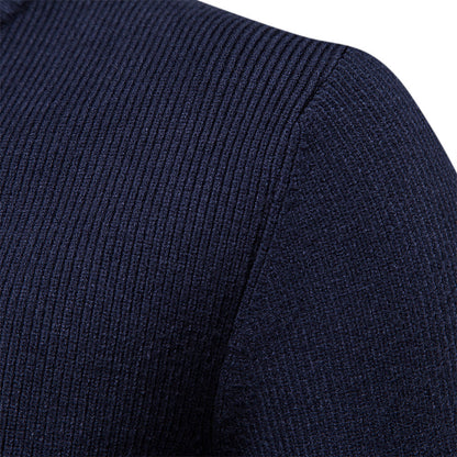 Men's Casual Vintage Style Stand Collar Full Zip Up Cardigan Sweater Coat
