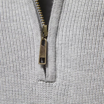 Men's Mock Neck Pullover Quarter Zipper Sweater