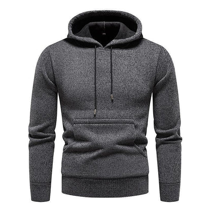 Men's Chenille Basic Casual Pullover Hooded Sweater