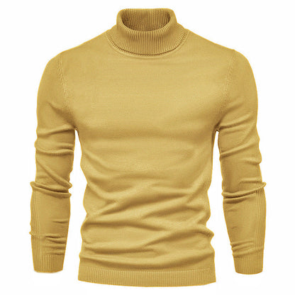 Men‘s Winter Turtleneck Thick Casual Solid Color Sweater