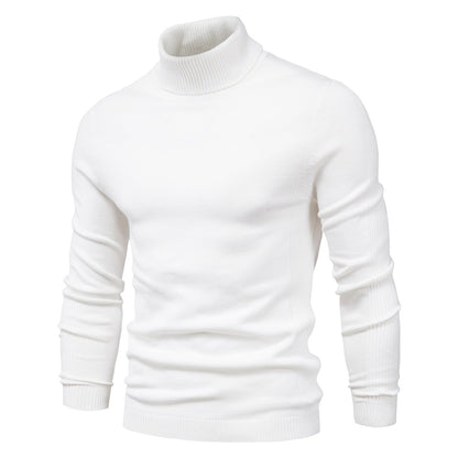 Men‘s Winter Turtleneck Thick Casual Solid Color Sweater
