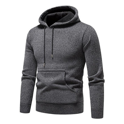 Men's Chenille Basic Casual Pullover Hooded Sweater