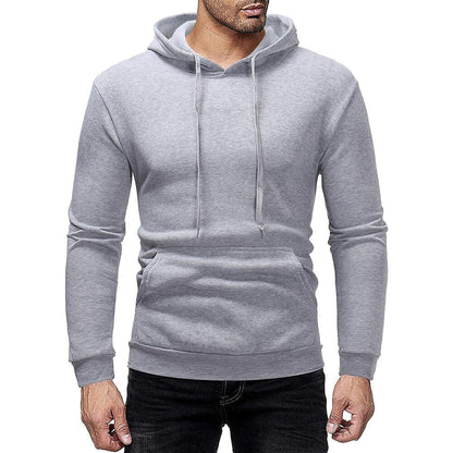 Men's Basic Solid Color Pullover Hooded Sweatershirt