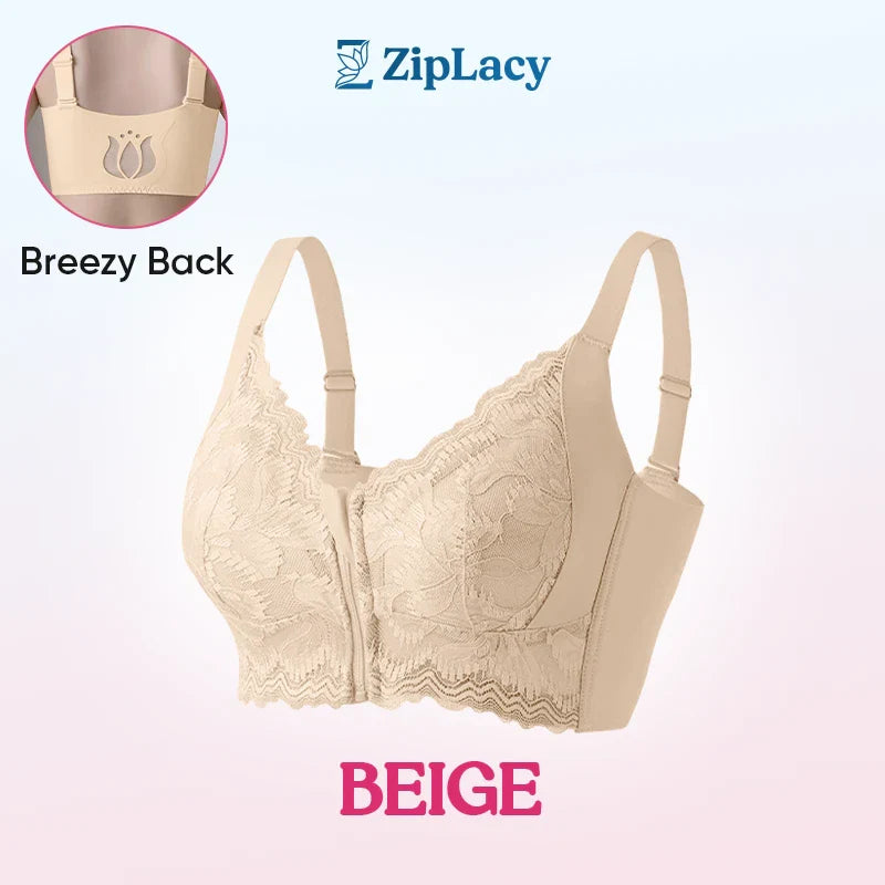 ZipLacy - CHRISTMAS SALE 70% OFF - Ultra Soft Front Zip Wireless Lifting Bra