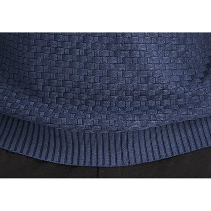 Men's Pullover Jacquard Check Pattern Hooded Sweater Basic Vintage Style