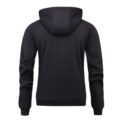 Men's Trendy Brushed V-Zip Camouflage Patchwork Pullover Hooded Sweatershirt