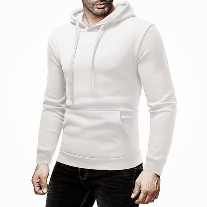 Men's Basic Solid Color Pullover Hooded Sweatershirt