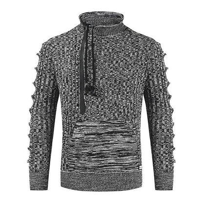 Men's Melange Half Zip Kangaroo Pocket Sweater