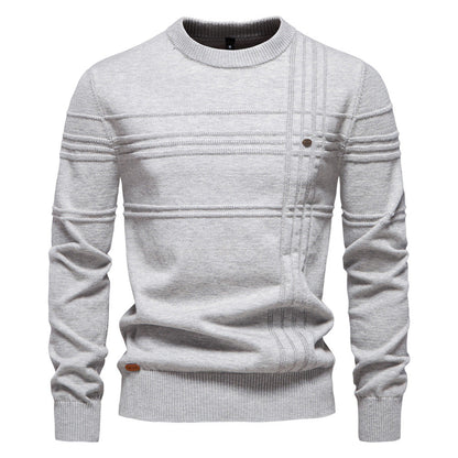 Men's Striped Crewneck Pullover Sweater