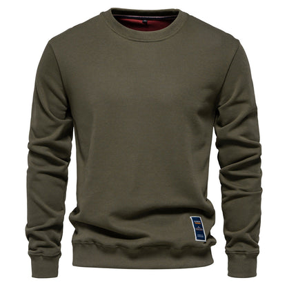 Men's Casual Solid Color Knit Crew Neck Sweater