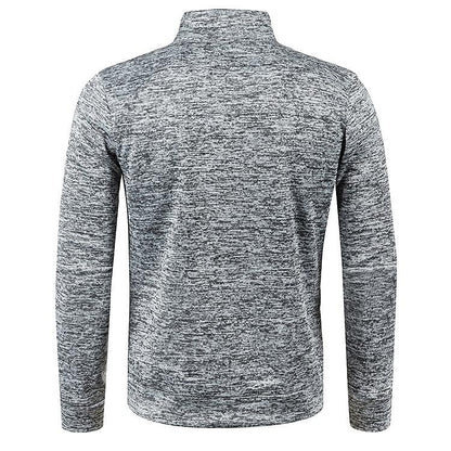 Men's Stand Collar Half Zip Long Sleeve Thin Fleece Sweater