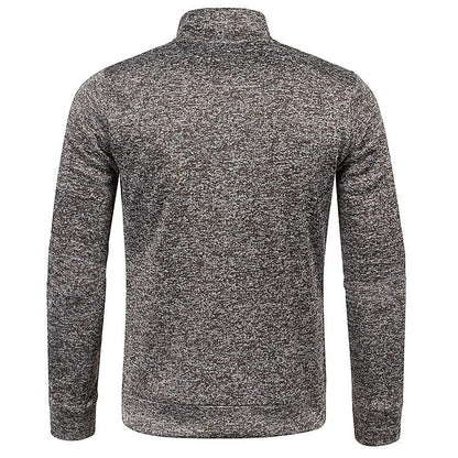 Men's Stand Collar Half Zip Long Sleeve Thin Fleece Sweater