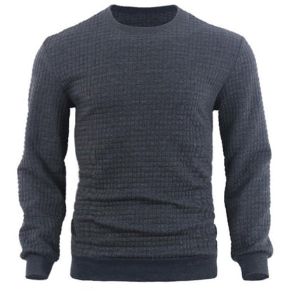 Men's Jacquard Small Check Pullover Sweatershirt