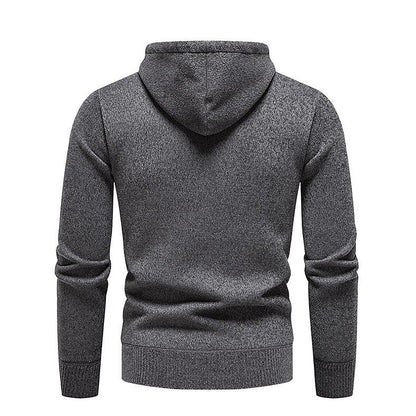 Men's Chenille Basic Casual Pullover Hooded Sweater