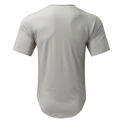 Patrick Zip Cardigan Round Neck Short Sleeve T-Shirt