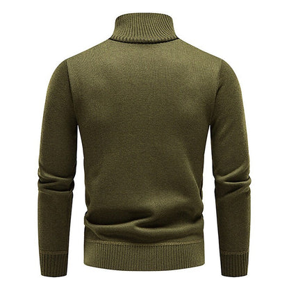 Men's Stand Collar Color Block Half Zip Fleece Pullover Sweater