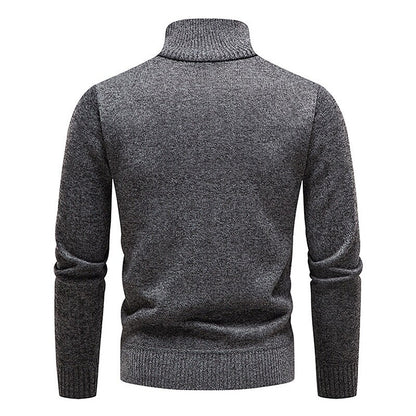 Men's Stand Collar Color Block Half Zip Fleece Pullover Sweater
