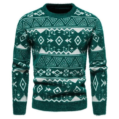 Men's Christmas Jacquard Slim Fit Pullover Sweater