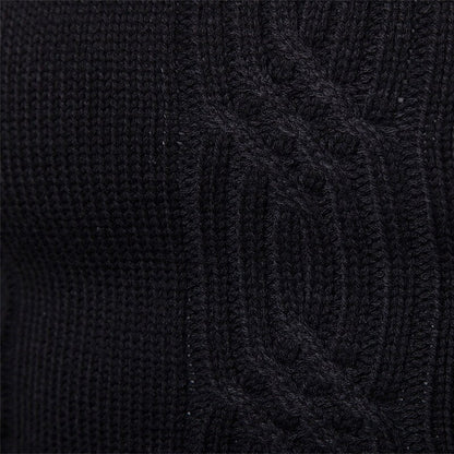 Men's Pullover Turtleneck Cable Basic Knit Sweater