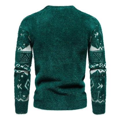 Men's Christmas Jacquard Slim Fit Pullover Sweater