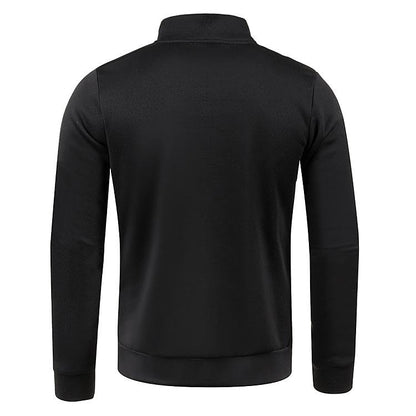 Men's Stand Collar Half Zip Long Sleeve Thin Fleece Sweater
